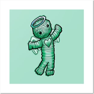 green yarn doll angel Posters and Art